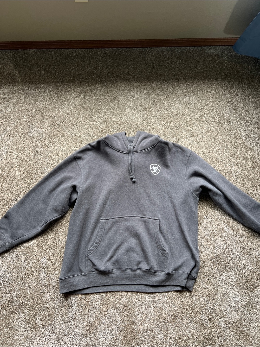 Ariat Gray Pullover Hoodie with Small Emblem